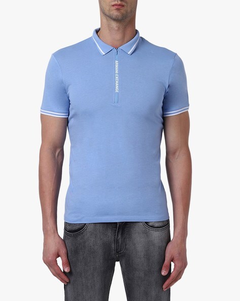 Armani exchange polo zip best sale