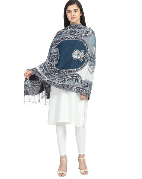 Knit Stole with Woven Pattern Price in India