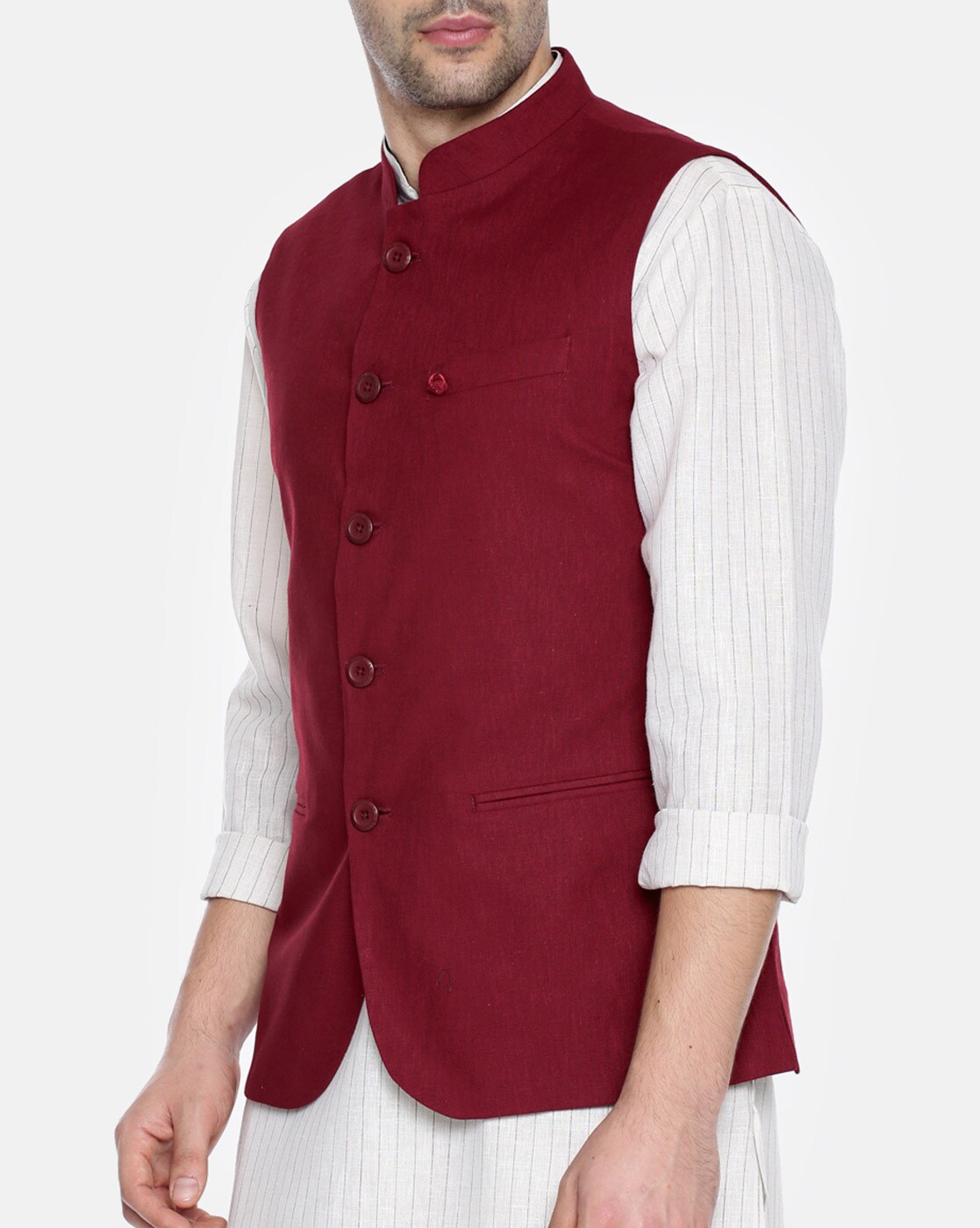 Plain Goggian Marron Velvet Nehru Jacket at Rs 300/piece in New Delhi | ID:  26085922533