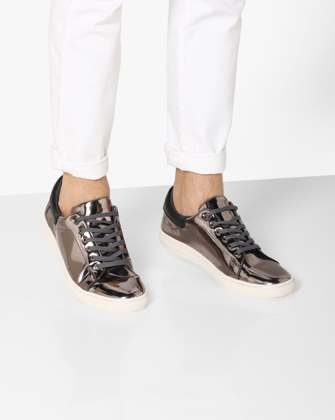 Silver Sneakers for Men by AJIO | Ajio.com