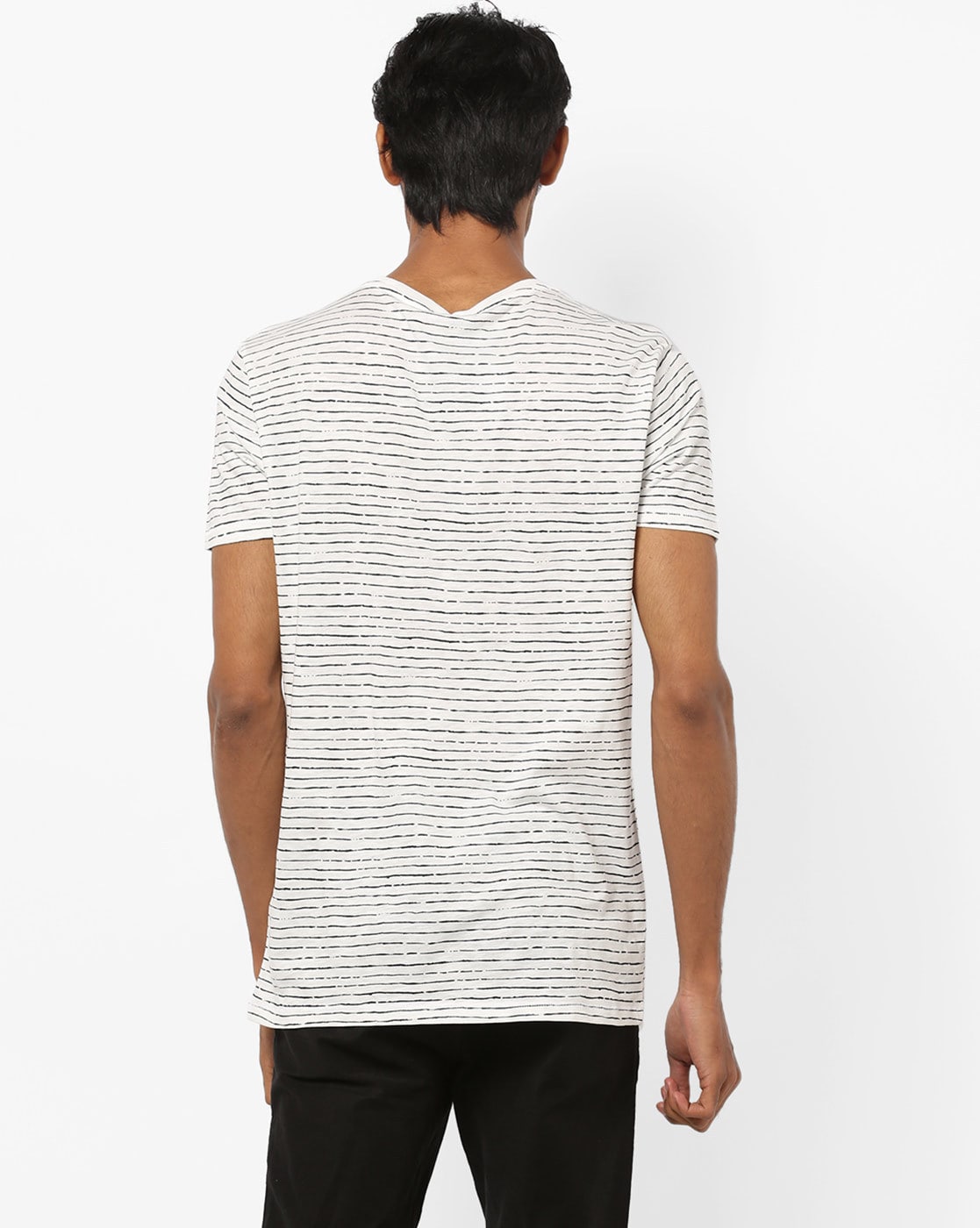 TARY  Semi fit stripes print t-shirt – Point Zero