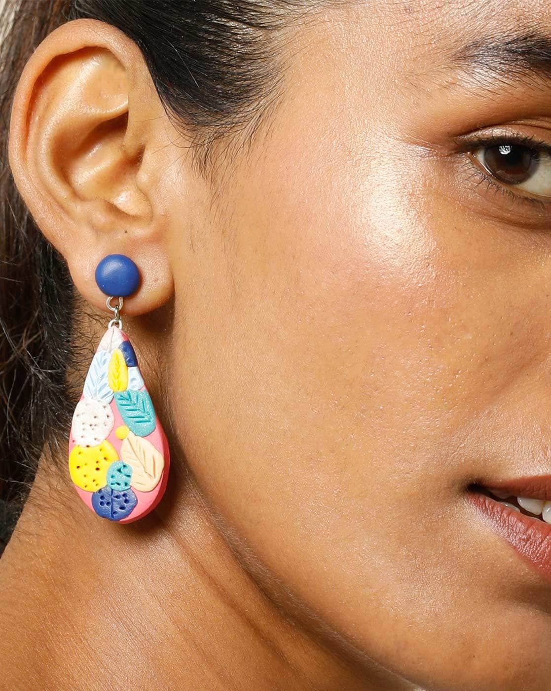 Buy Polymer Clay Earrings Tan Clay Earrings, Wedding Beige Trendy Earrings,  Modern Earrings, Clay Earrings, Handmade Earrings Elegant Earring Online in  India - Etsy