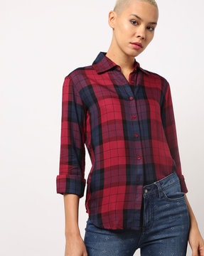 red checked shirt womens