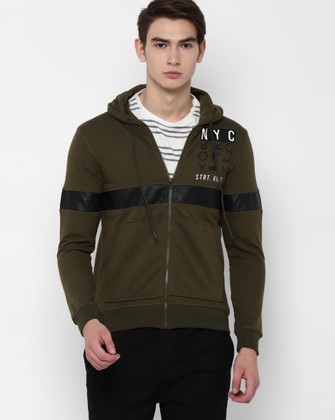 Winter Wear Olive Green Zipper Hoodie Sweatshirt For Men at Rs 1499, Mumbai