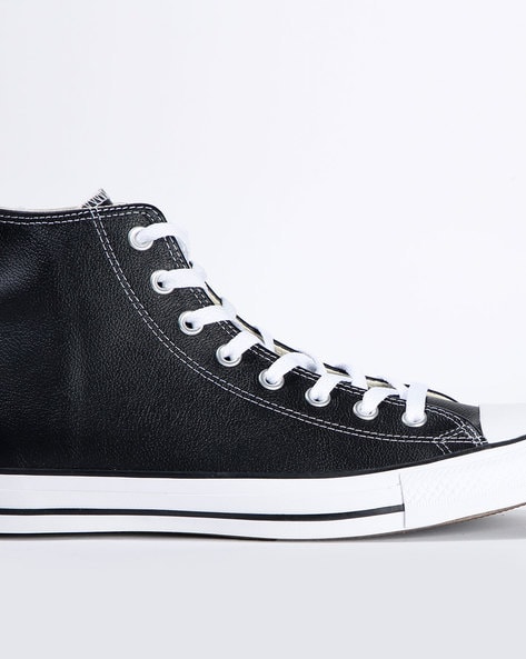 Mens black leather hot sale chuck taylors