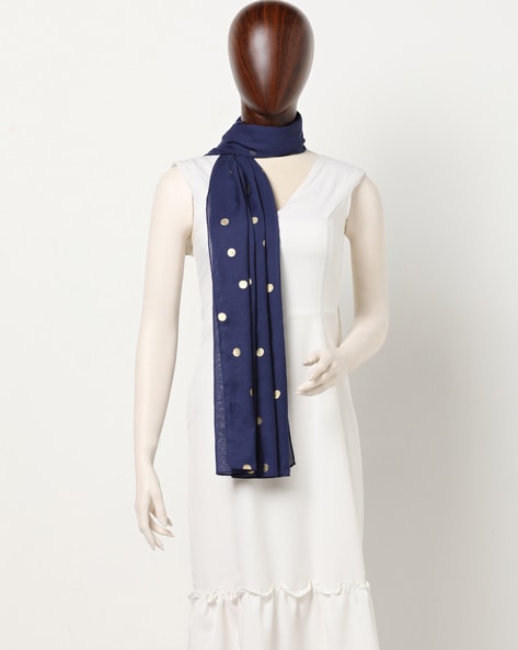 Scarf with Textured Polka Dots Price in India