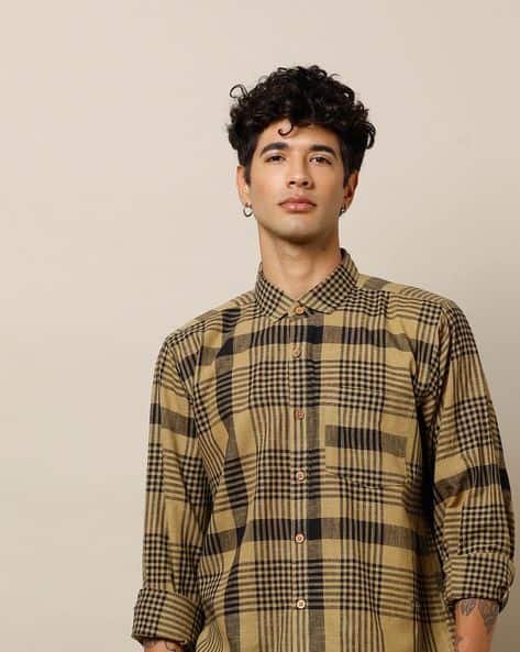 Buy Khaki Shirts Kurtas For Men By Indie Picks Online Ajio Com