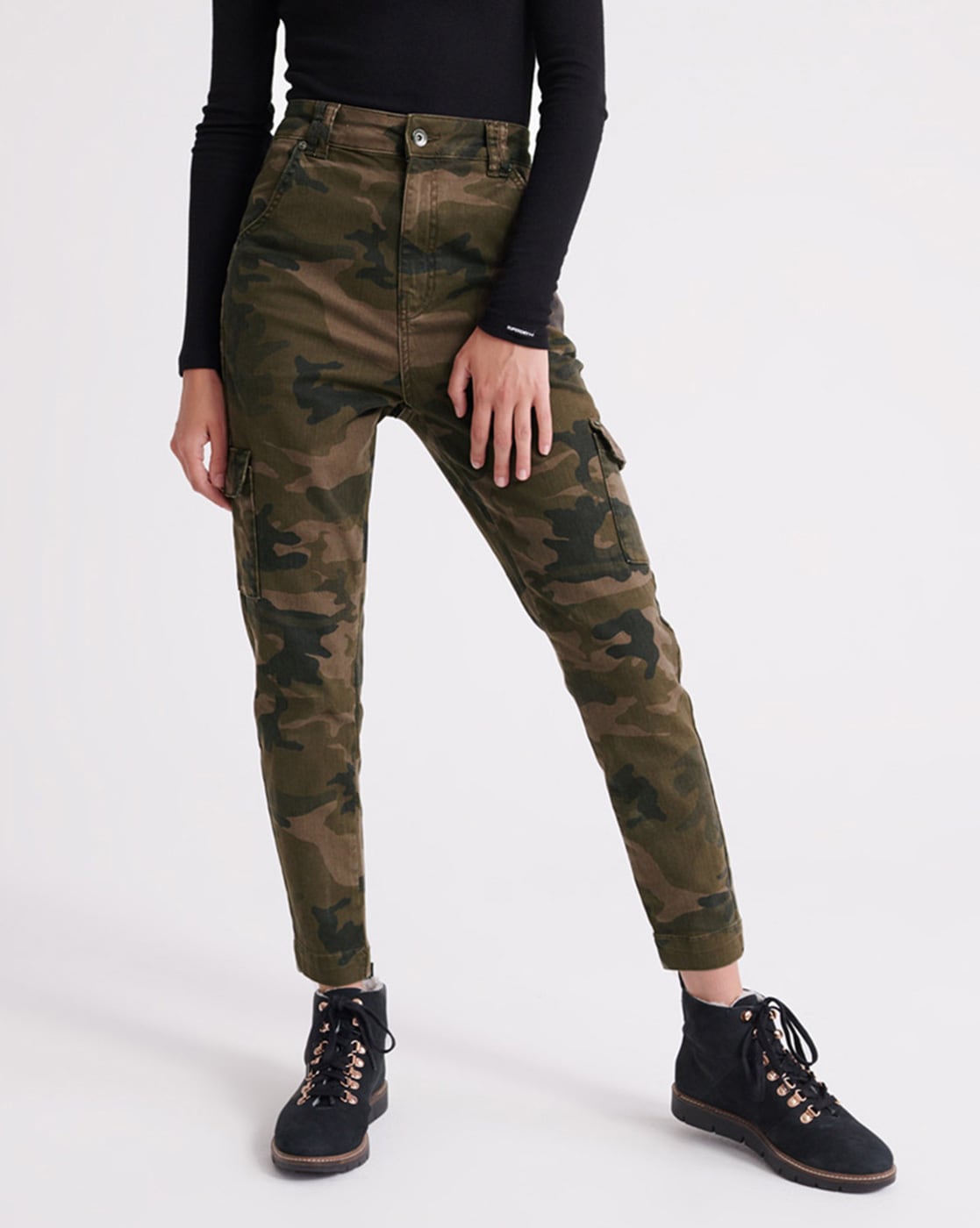 Buy GAP Green Womens Grey Mid Rise Camo Print Trousers  Shoppers Stop