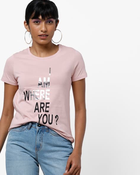 Buy PInk Tshirts for Women by AJIO 