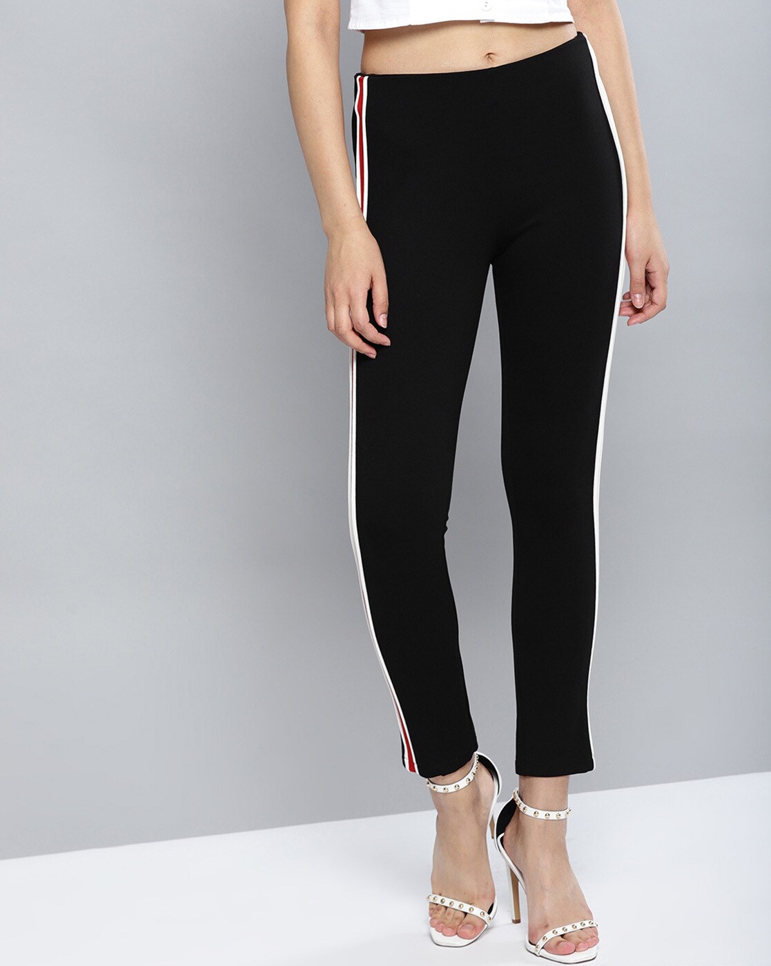 side stripe jeggings womens