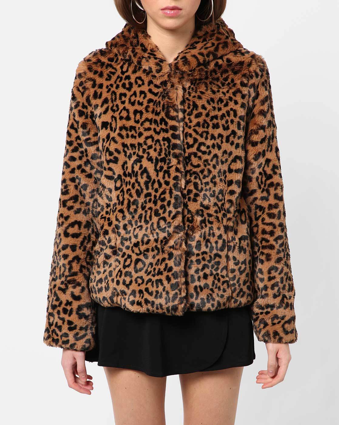 Leopard Faux Fur Coat for Tall Women - Amalli Talli