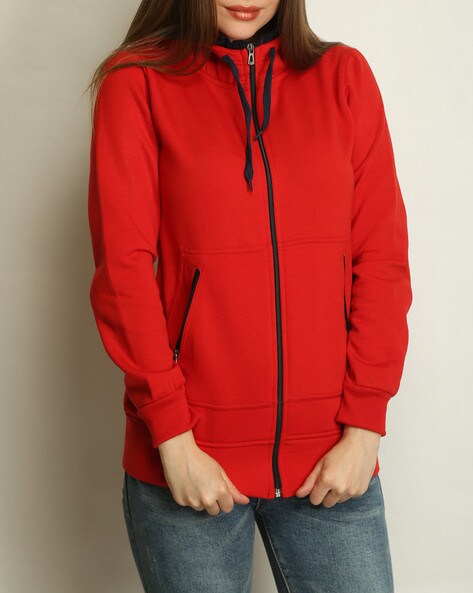 red womens fleece jacket