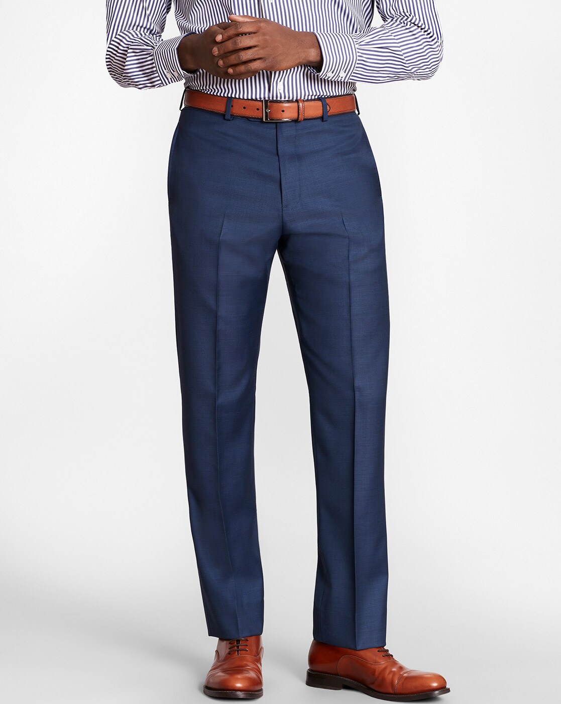 Buy Brooks Brothers Brown Flat Front Trousers BrooksFlex for Men Online   Tata CLiQ Luxury