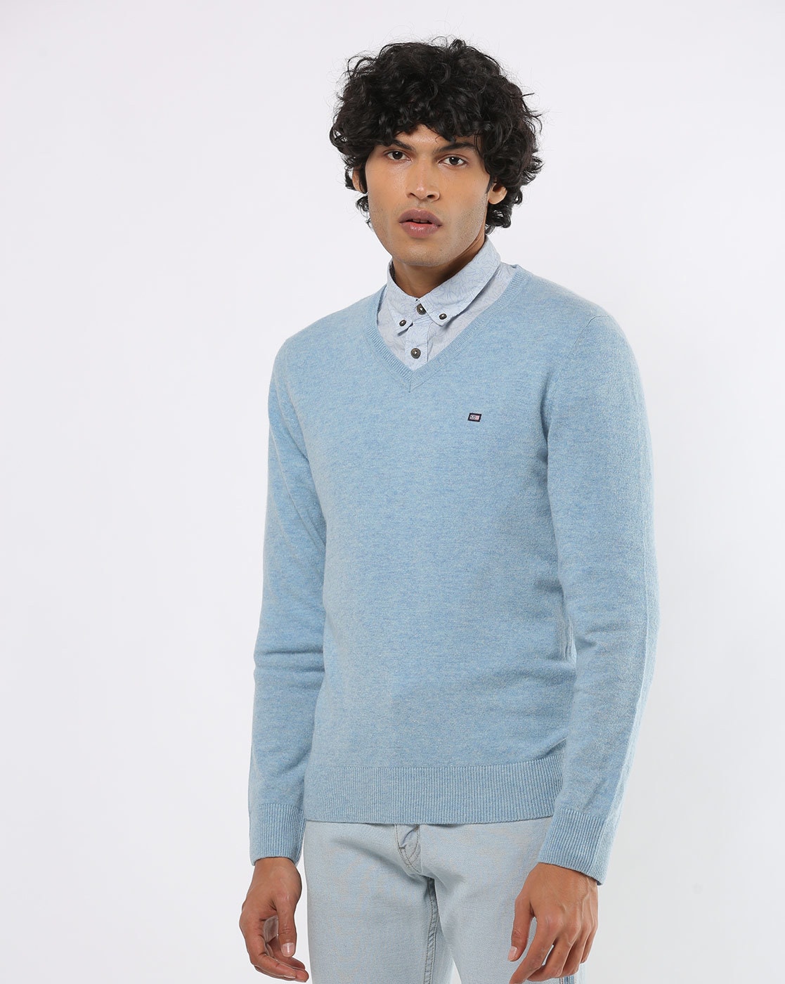 Baby blue cheap pullover sweater