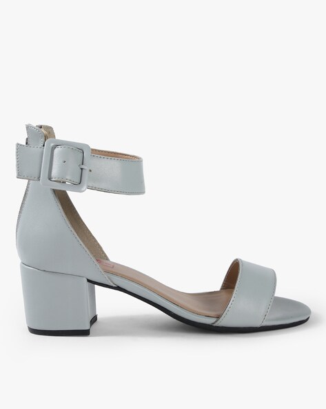 Gray ankle strap sandals hotsell