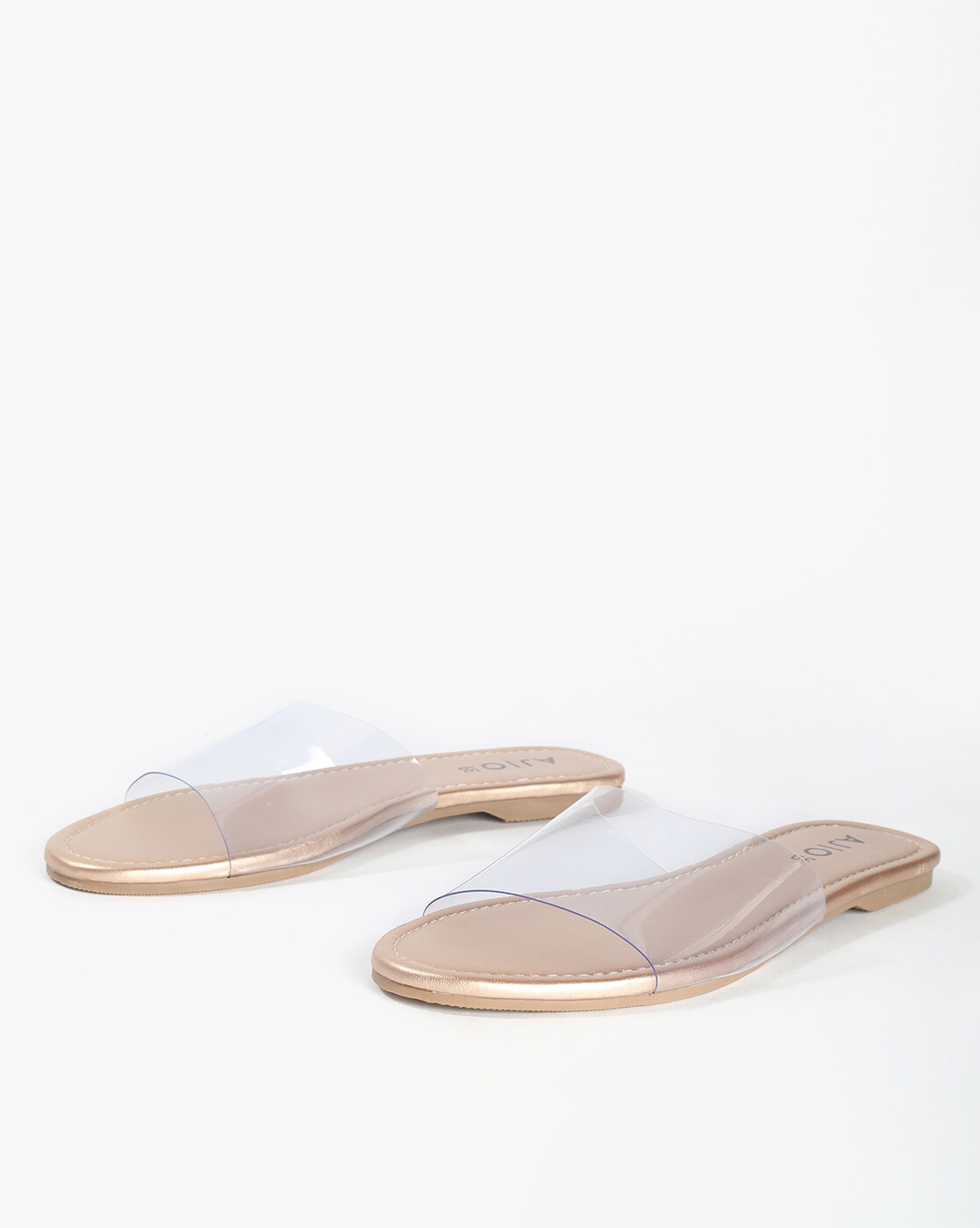 rose gold clear strap point toe barely there sandal