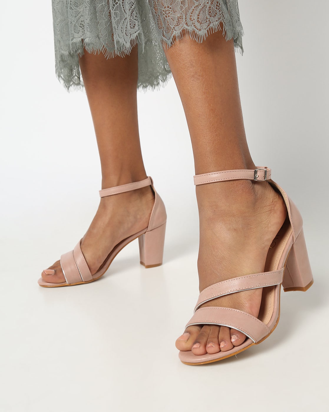 Buy Nude Heeled Sandals for Women by 