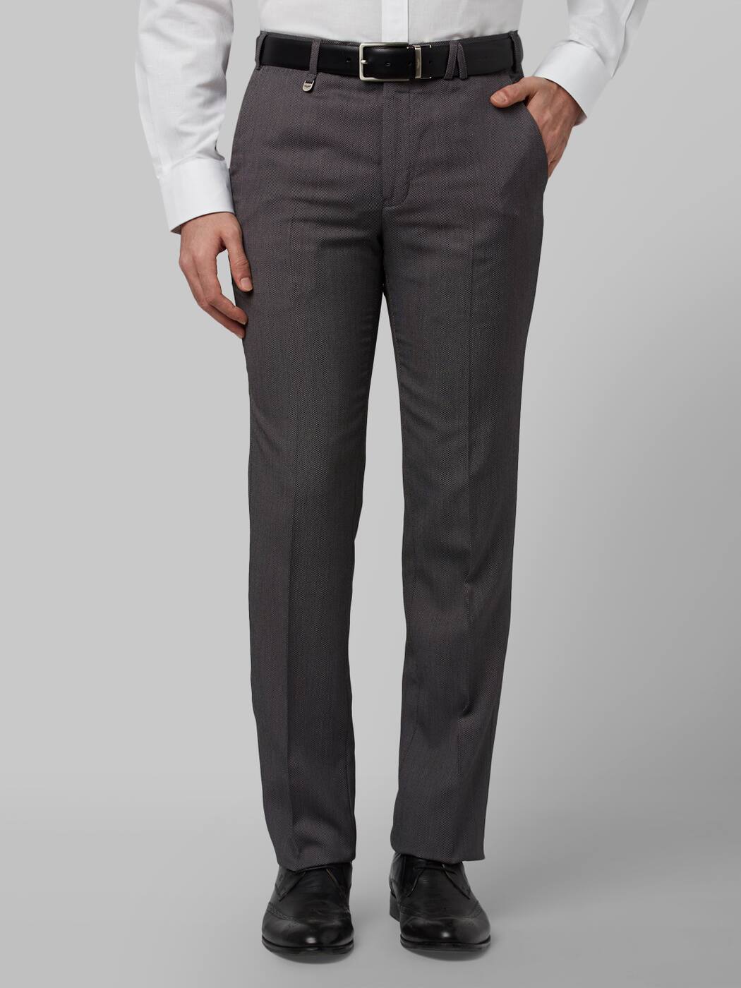 skinny fit black trousers