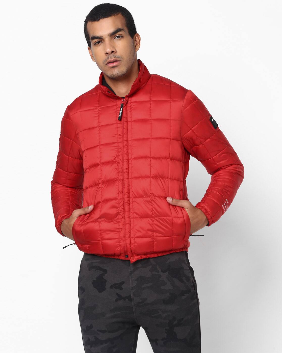 quilted red jacket