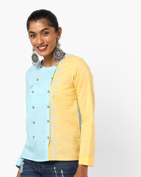 Buy Blue \u0026 Yellow Kurtis \u0026 Tunics for 