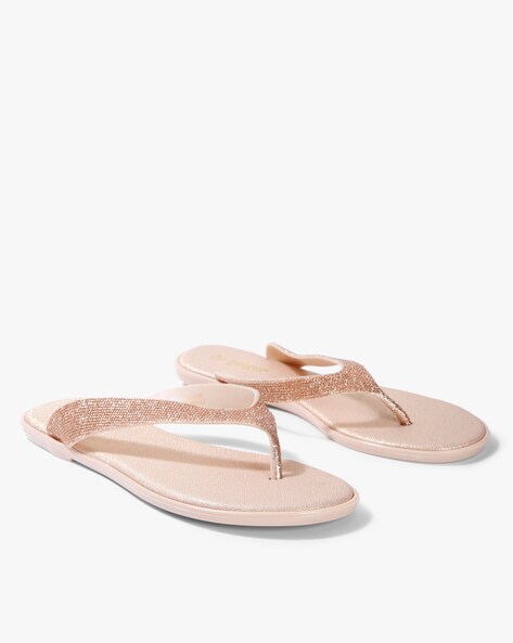 ginger textured flip flops