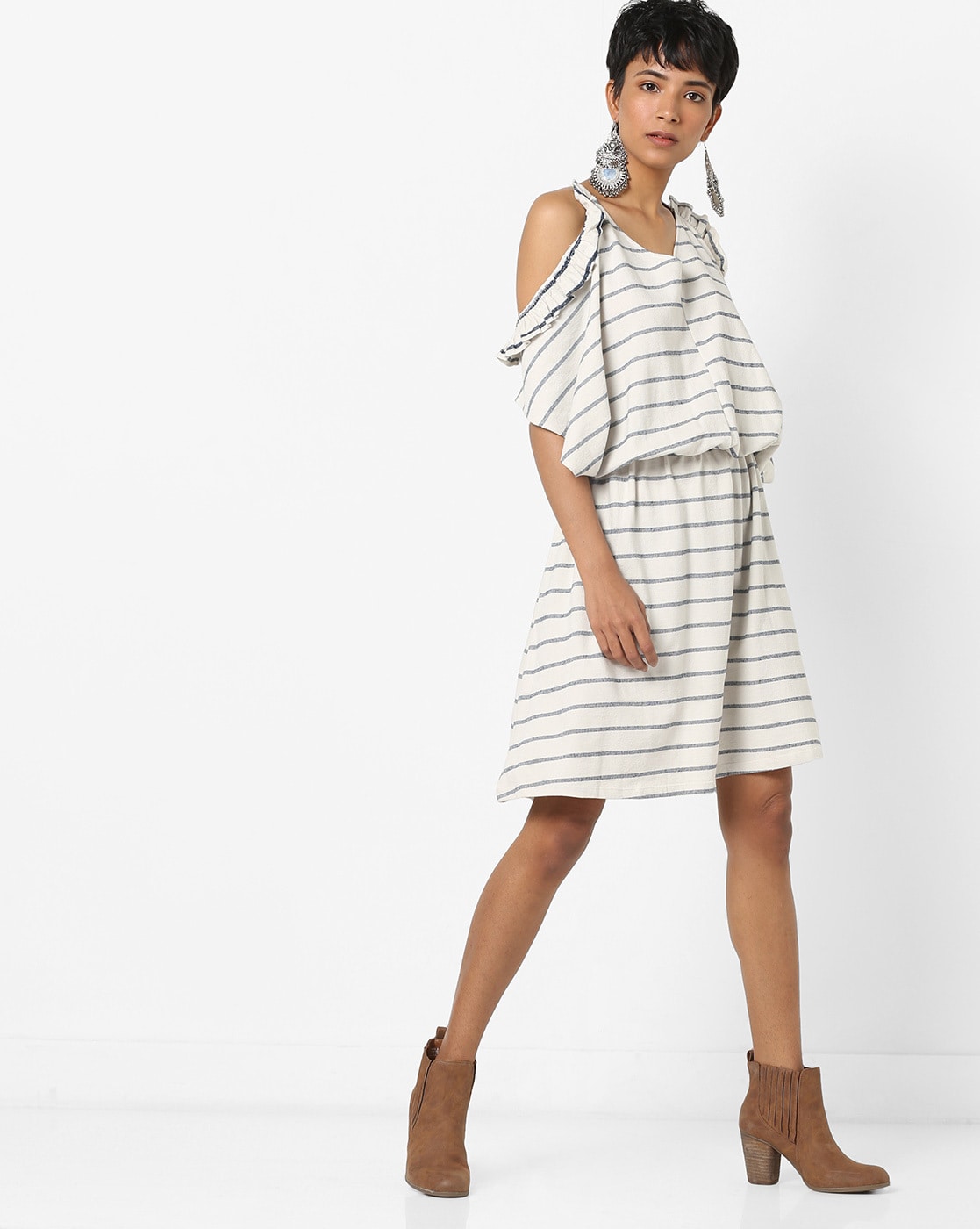 blouson dress with sleeves