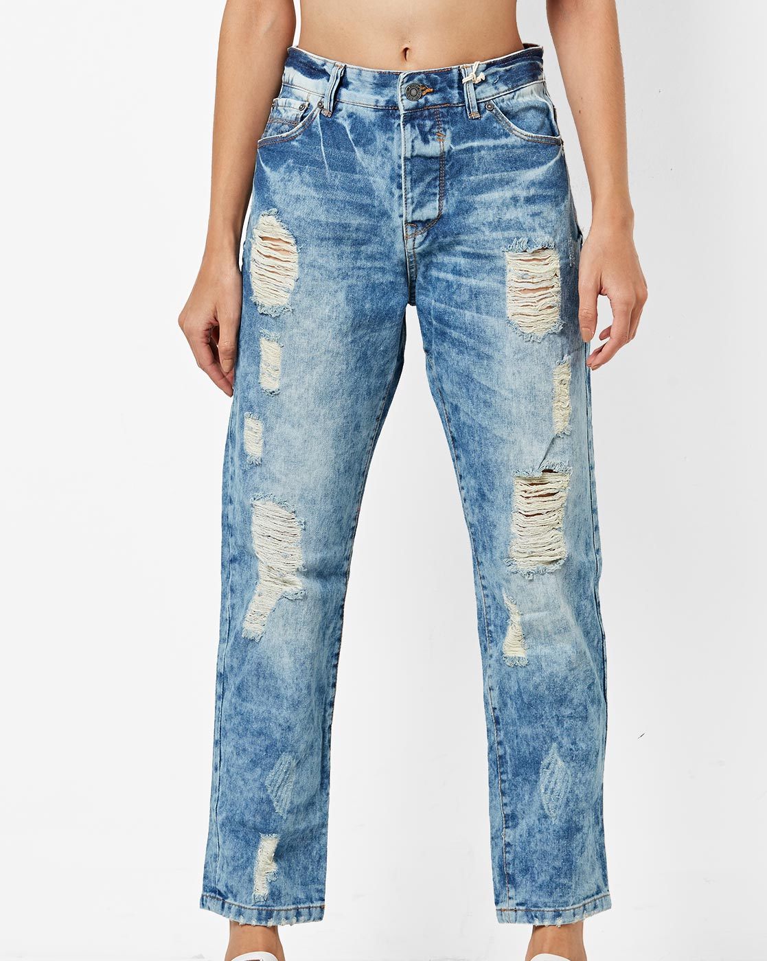 acid wash blue jeans