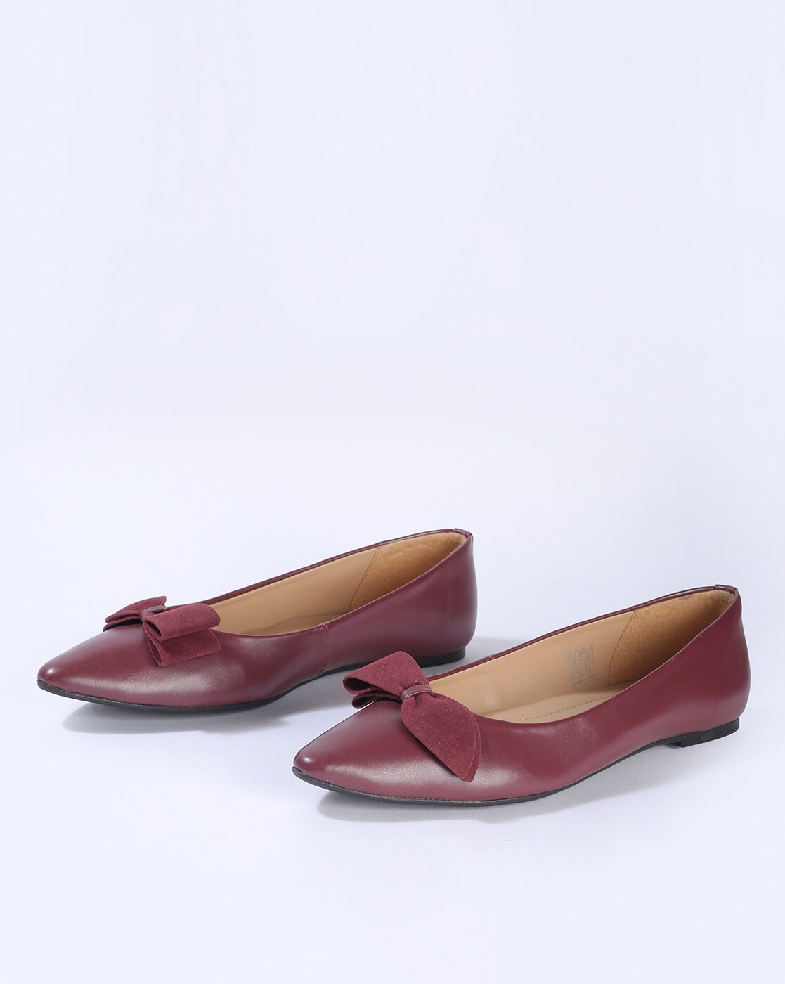 womens burgundy flat shoes
