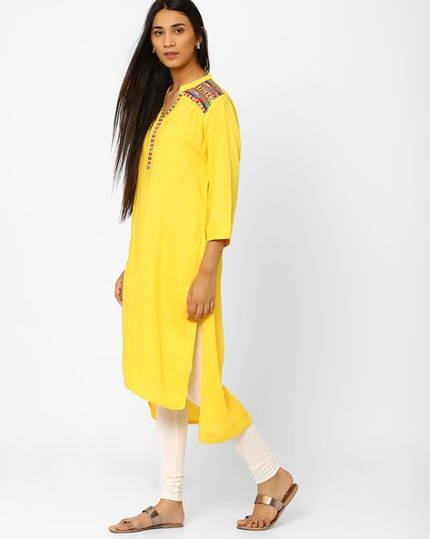 Kurta with High-Low Hem