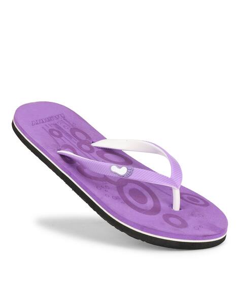 womens purple flip flops