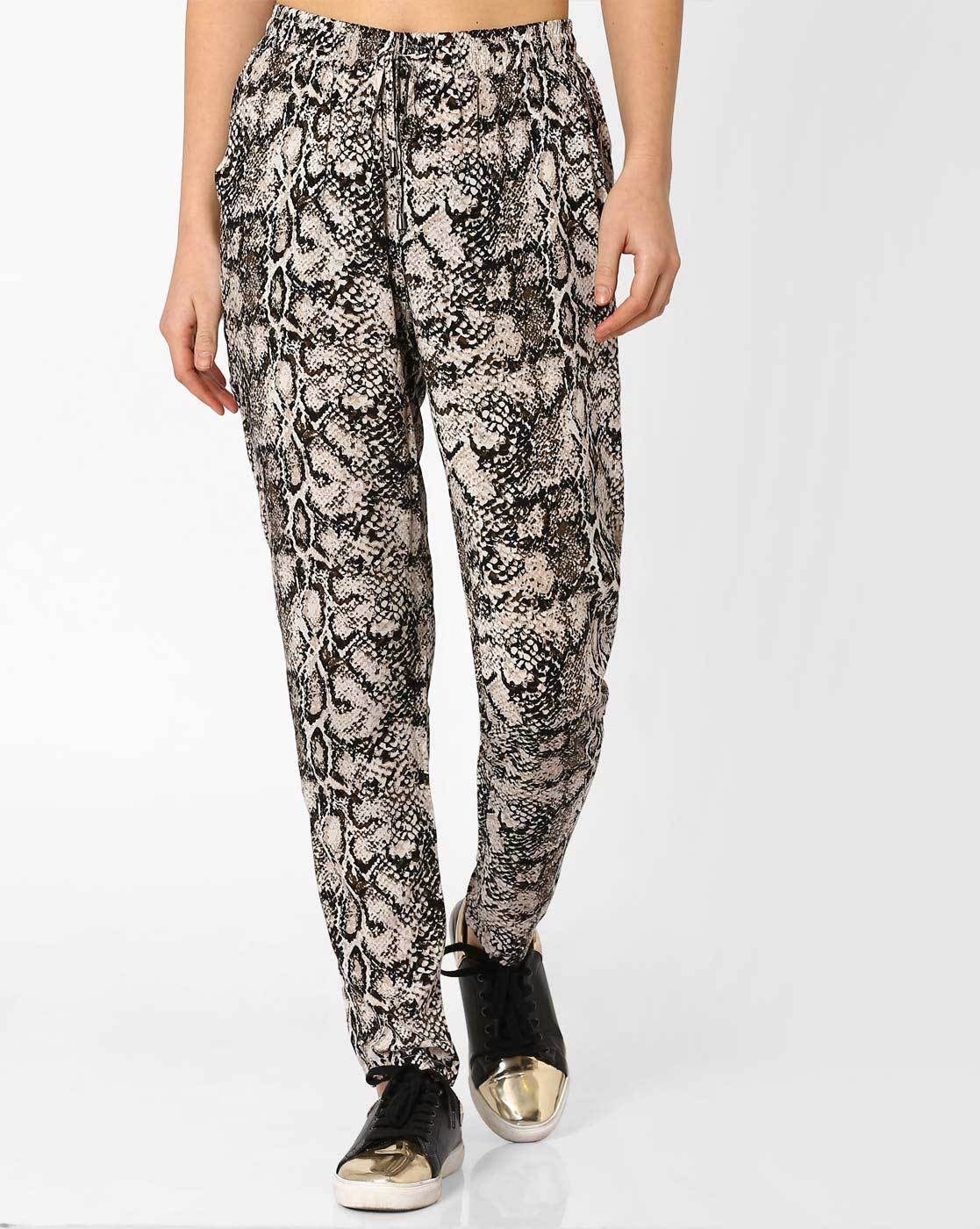 Women's Geo Print High-waisted Tie-front Trousers - Future Collective™ With  Jenny K. Lopez Black/cream : Target