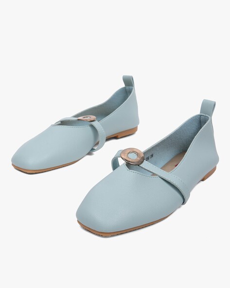 Buy Light Blue Flat Shoes for Women by 