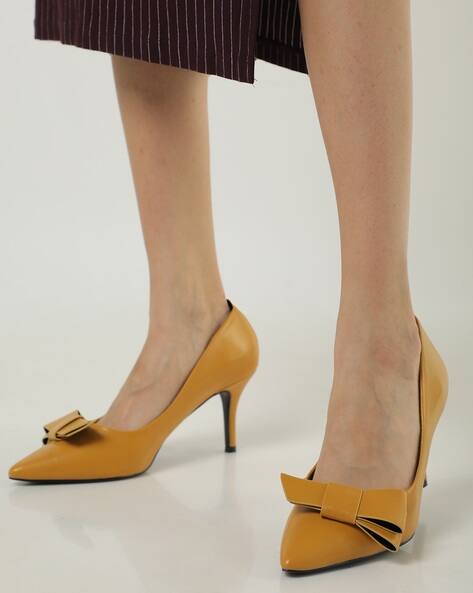 yellow slingback pumps