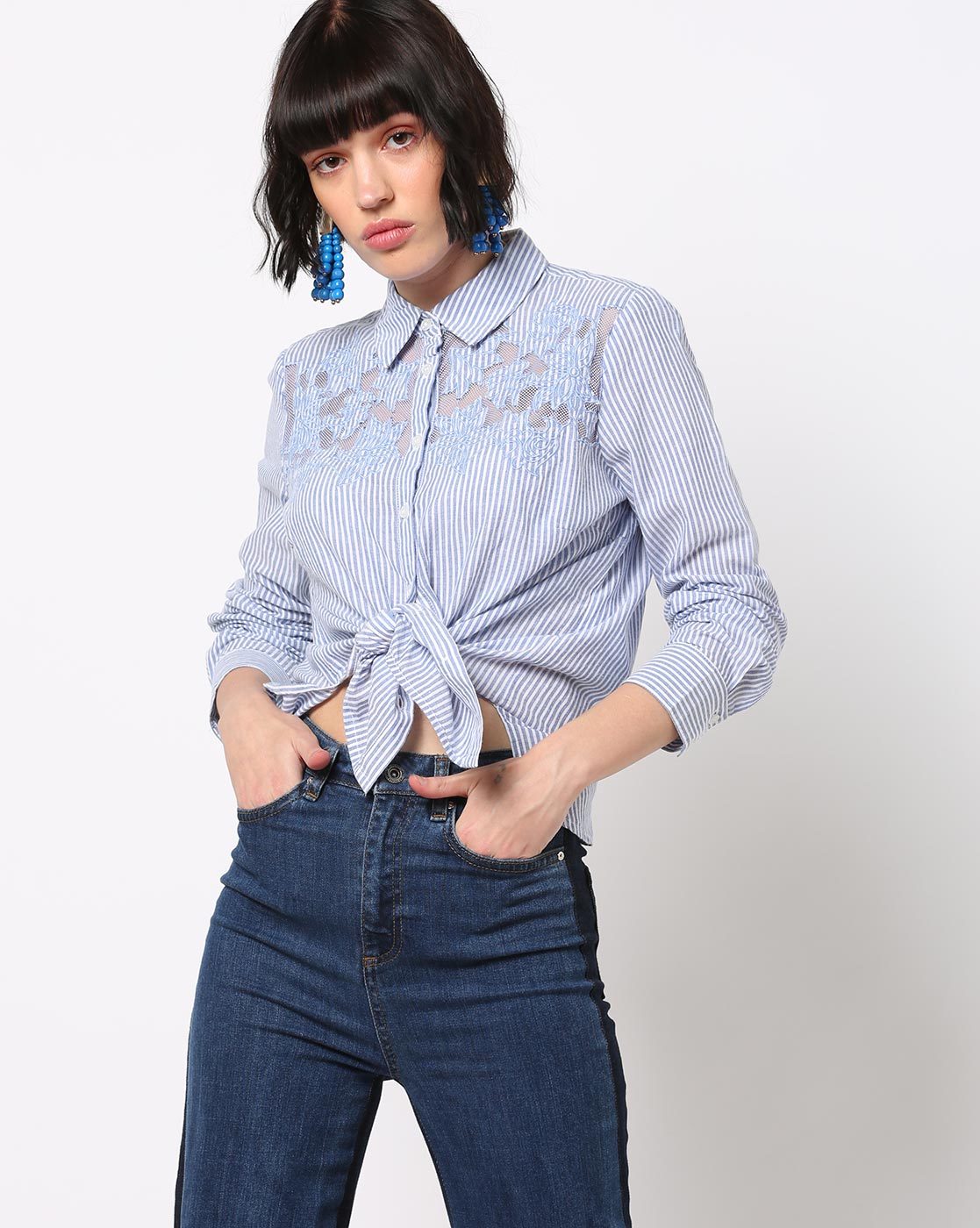 Buy Blue White Shirts for Women by Vero Moda Online | Ajio.com