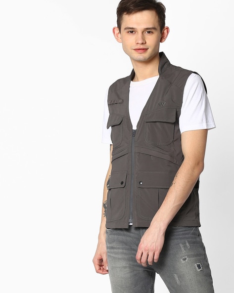 mens sleeveless utility jacket