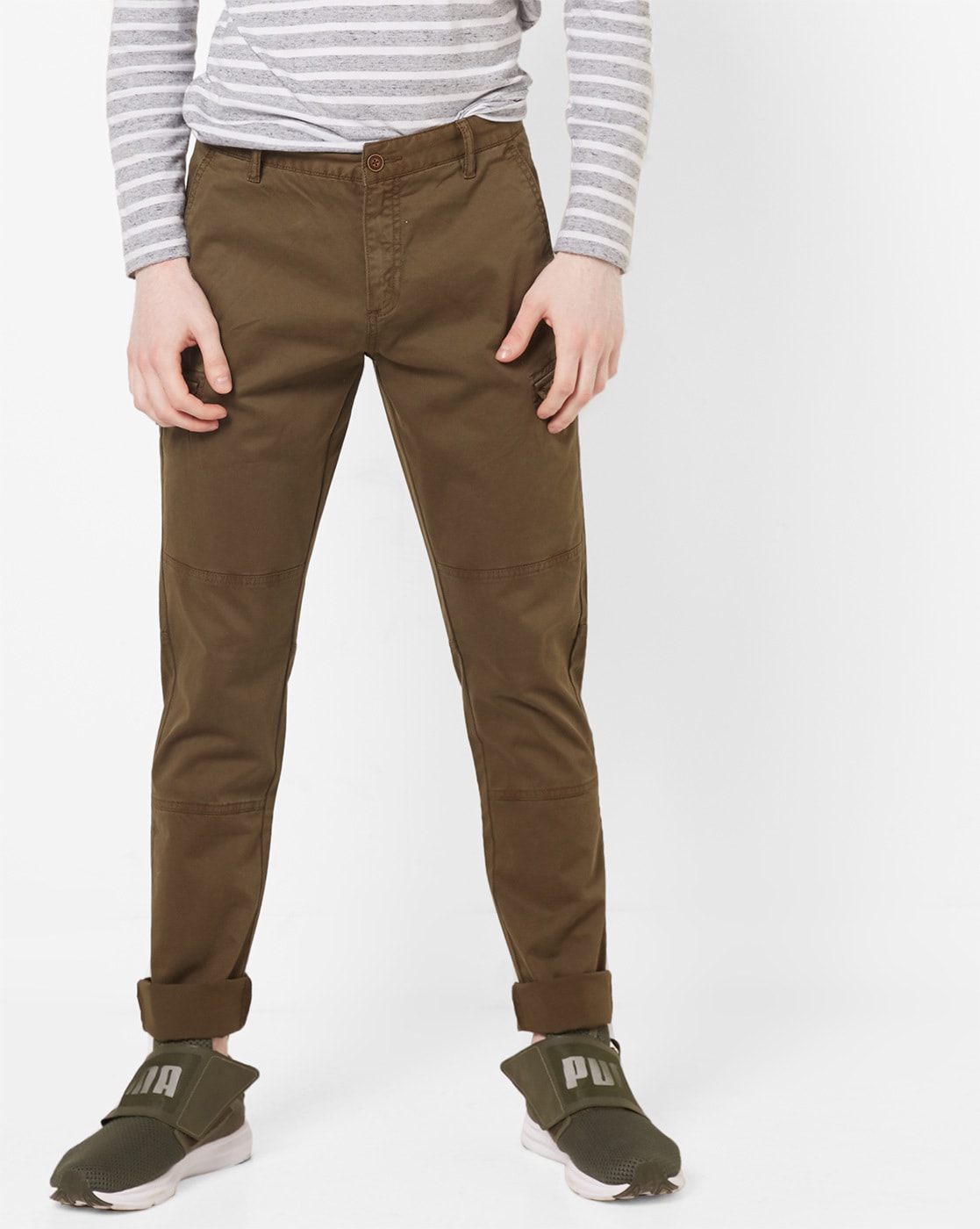 Buy Olive Green Trousers & Pants for Men by AJIO Online