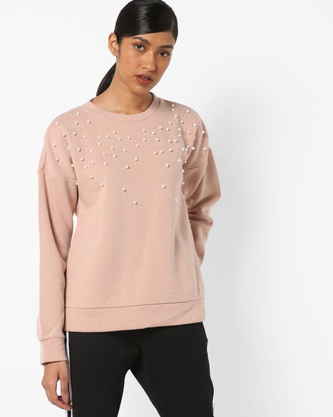 pearl embellished sweatshirt