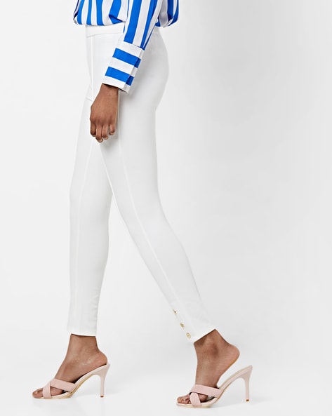 Mid-Rise Treggings with Elasticated Waist