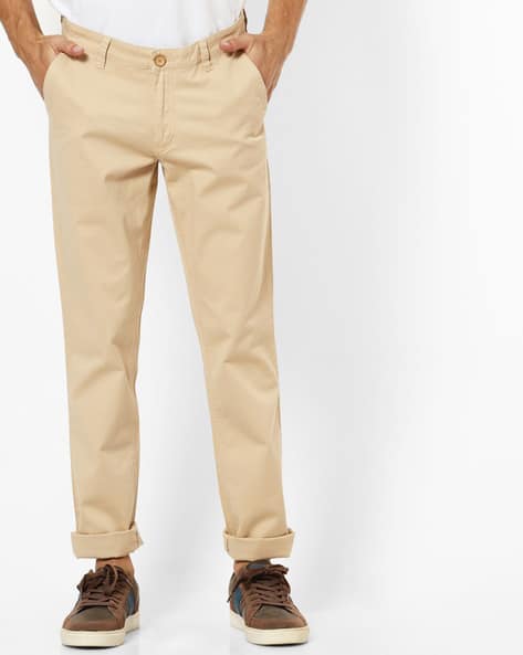 cream slim fit chinos