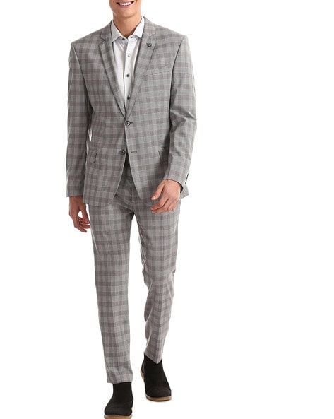 checked blazer and trouser set