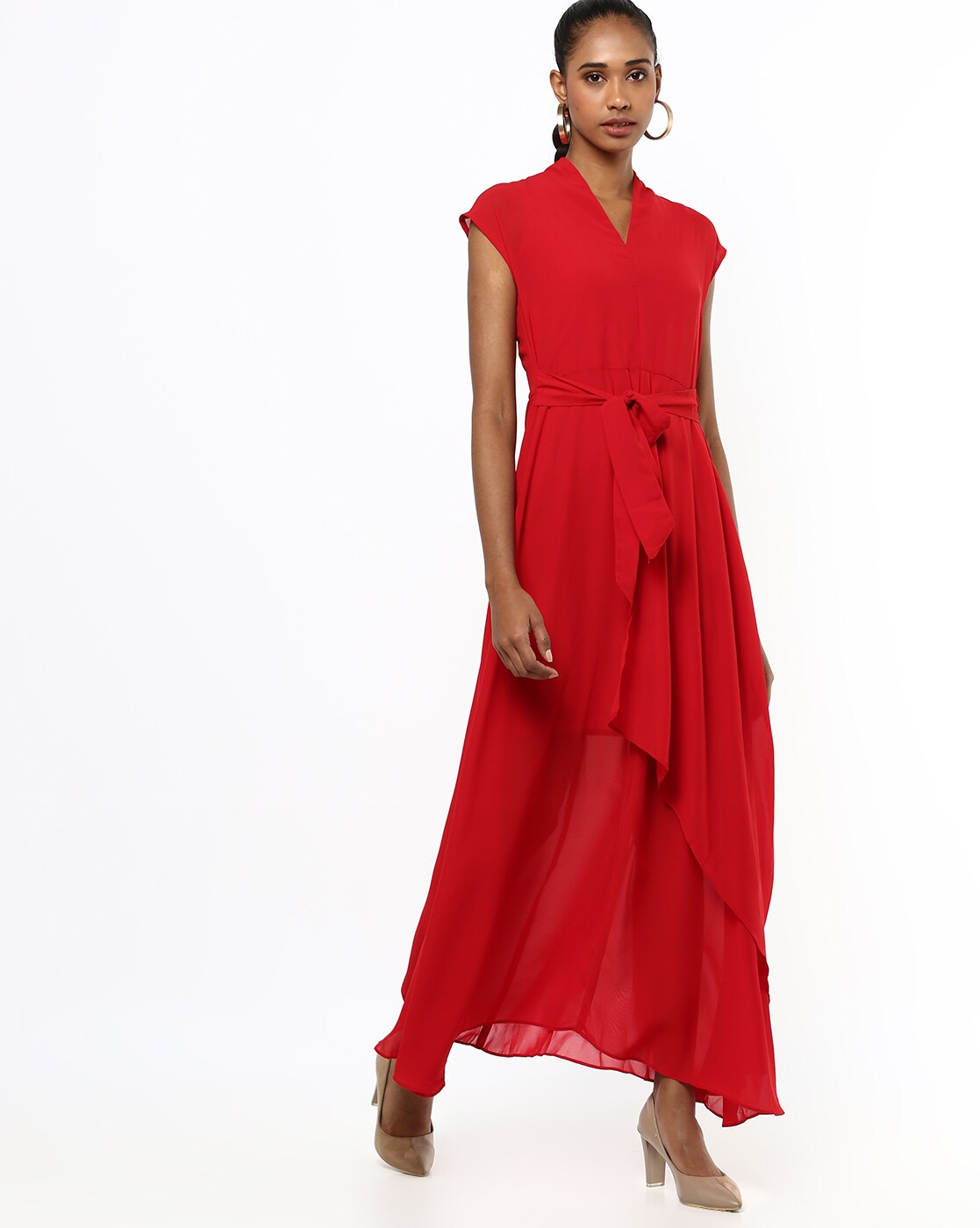 red a line maxi dress