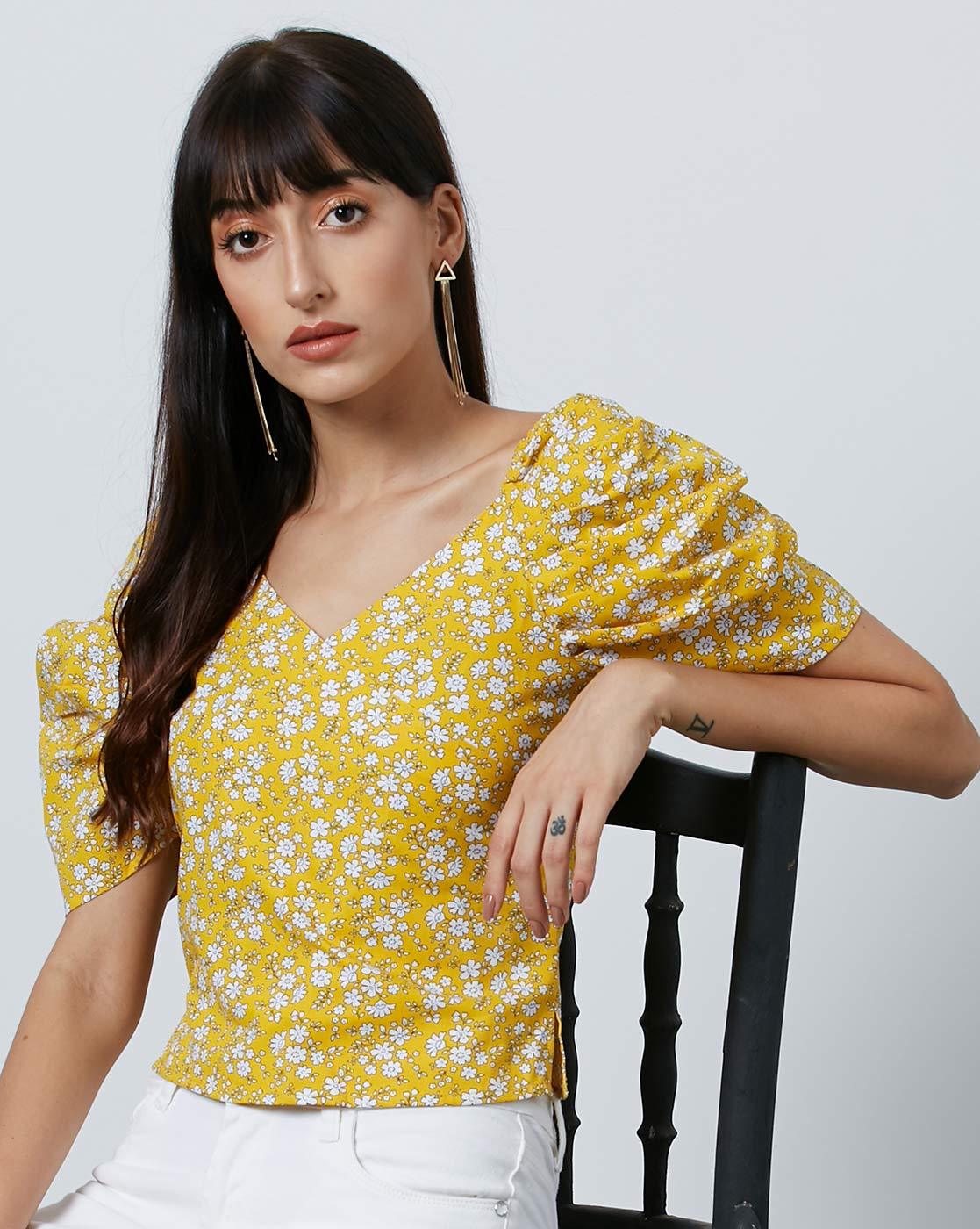 Buy Yellow Tops for Women by Outryt 