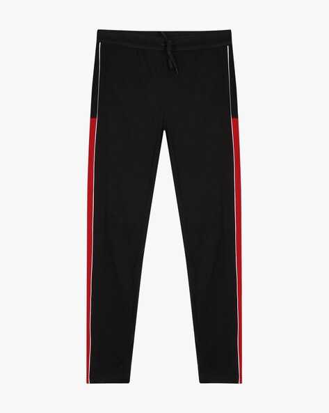 Cotton Track Pants with Contrast Taping