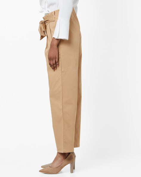 Buy Beige Trousers & Pants for Women by AJIO Online