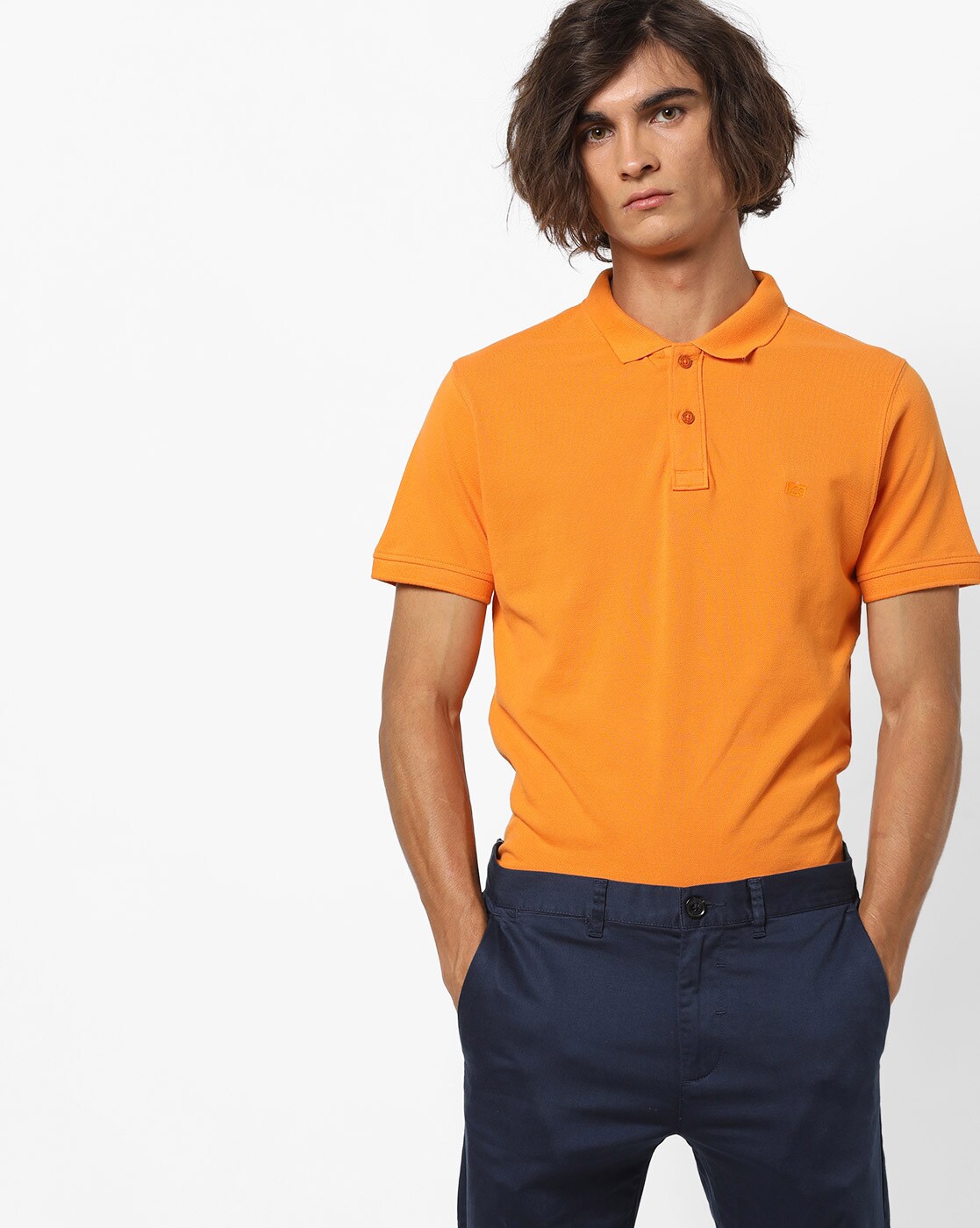 orange t shirt with collar