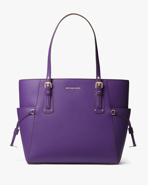 Buy Michael Kors Voyager Medium Crossgrain Leather Tote Bag Ultra Violet Color Women AJIO LUXE