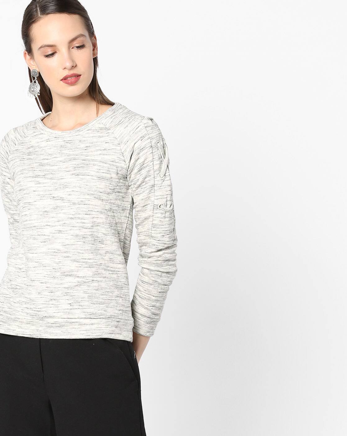 Quilted Sweatshirt with Raglan Sleeves Quilted Sweatshirt with Raglan Sleeves