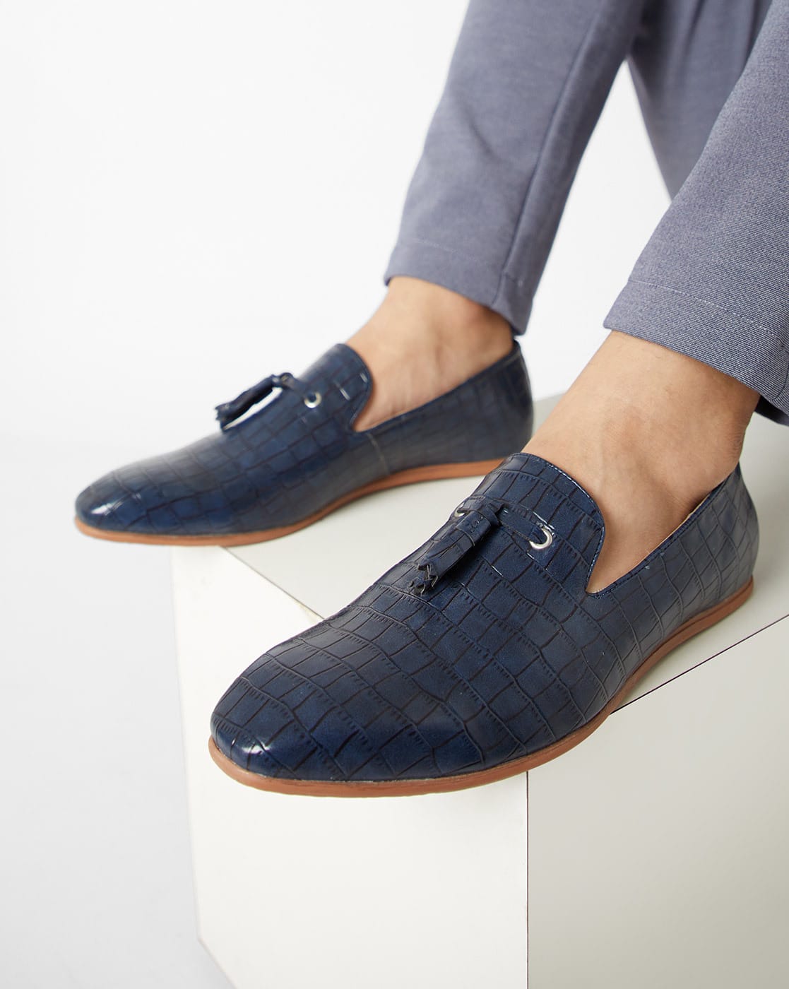 Buy Navy Blue Formal Shoes for Men by 