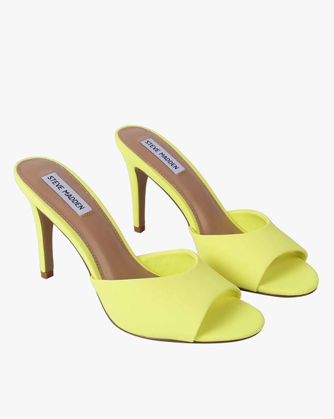 Buy Neon Yellow Heeled Sandals for 