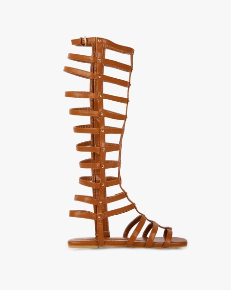 Gladiator Bandage Sandals Women Knee High Flat Women Shoes at Rs 2789.39 |  Long Boot | ID: 2849114223512